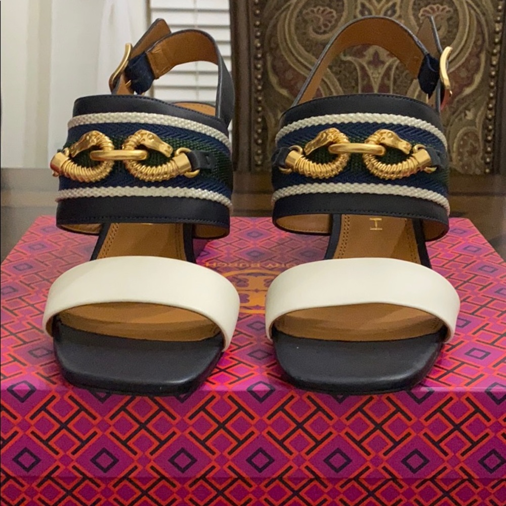 NEW TORY BURCH JESSA 75MM Block Heel Sandals #8.5 - Picture 2 of 12
